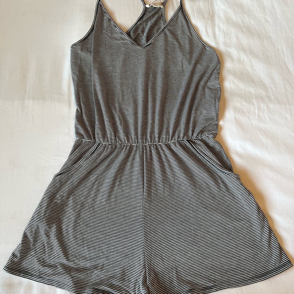 Blue and White Stripped Romper